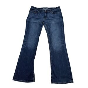 BKE Stella Womens Jeans Slim Fit Low Rise Bootcut Dark Wash Denim 33x31.5